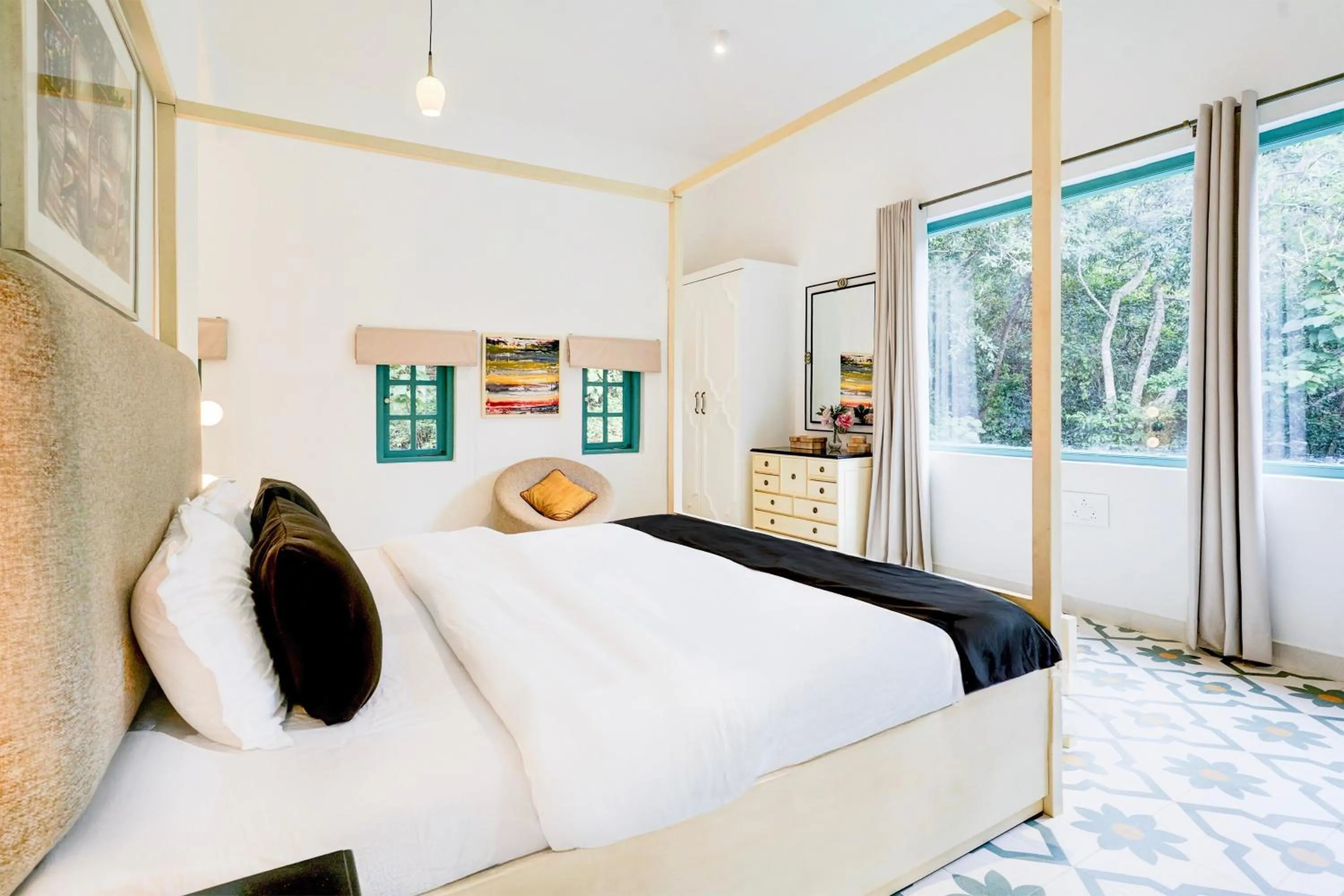 Bedroom, Bed in DanCenter Havana Villa Siolim | 3BHK | Pvt Pool | Goa
