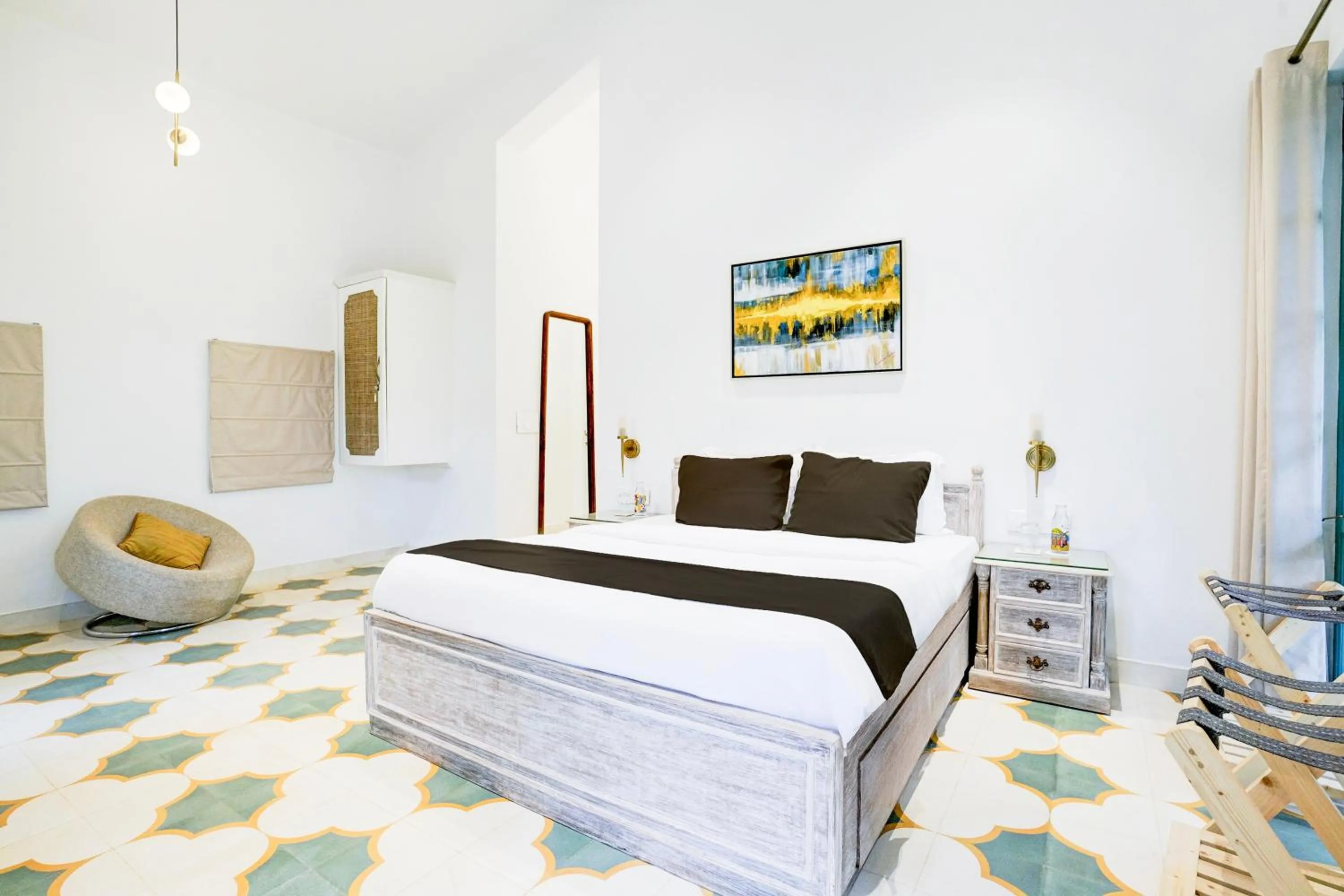 Bedroom, Bed in DanCenter Havana Villa Siolim | 3BHK | Pvt Pool | Goa