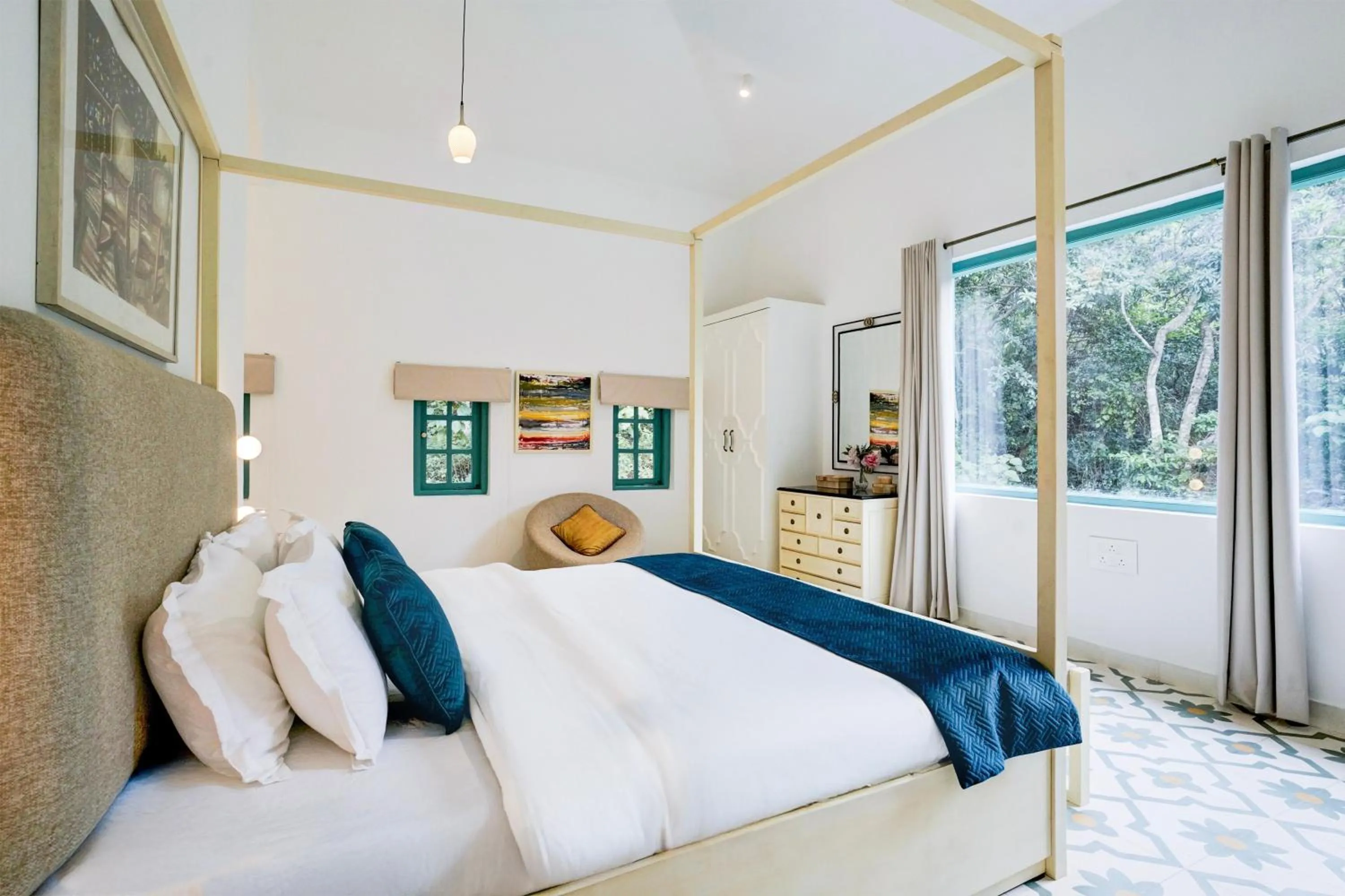 Bedroom, Bed in DanCenter Havana Villa Siolim | 3BHK | Pvt Pool | Goa