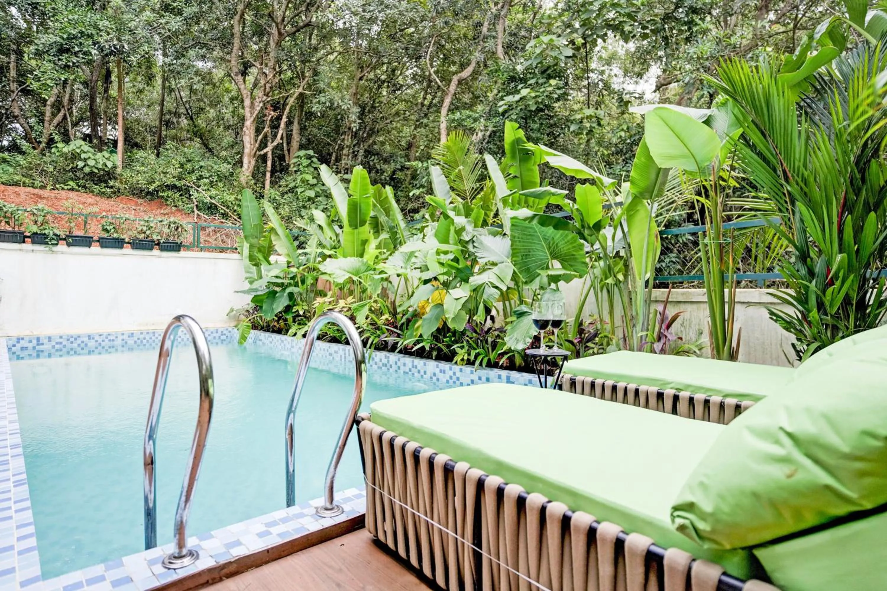 Swimming pool in DanCenter Havana Villa Siolim | 3BHK | Pvt Pool | Goa