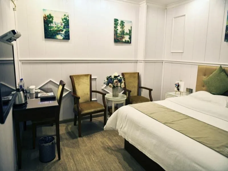 Bed in GreenTree Inn Guangdong Foshan Longjiang North Fenghua Road Express Hotel