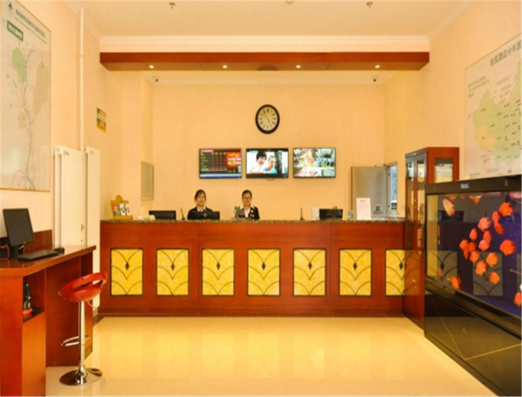 Lobby or reception in GreenTree Inn HeBei ChengDe Railway Station Southeast ChengDe Century City Business Hotel