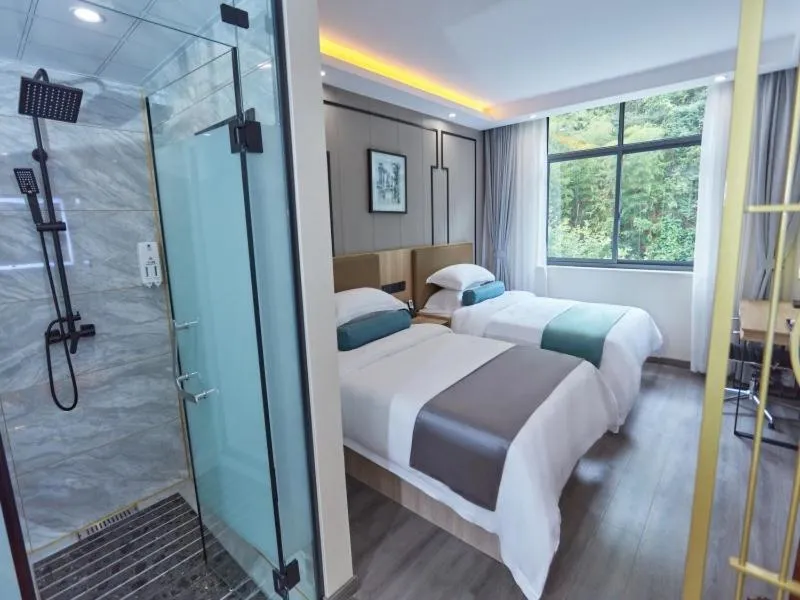 Bed in GreenTree Inn Huangshan TangKou Beauty Spot South Gate Transfer Center Business Hotel