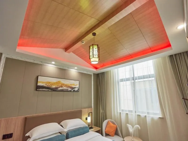 Bed in GreenTree Inn Huangshan TangKou Beauty Spot South Gate Transfer Center Business Hotel