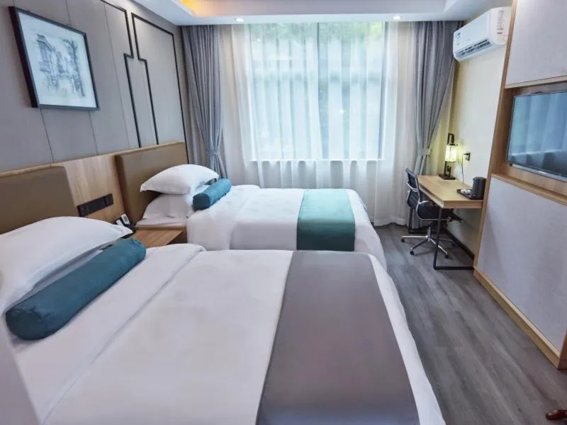 Bed in GreenTree Inn Huangshan TangKou Beauty Spot South Gate Transfer Center Business Hotel
