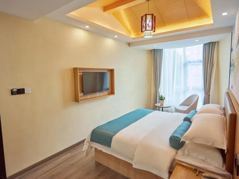 Bed in GreenTree Inn Huangshan TangKou Beauty Spot South Gate Transfer Center Business Hotel