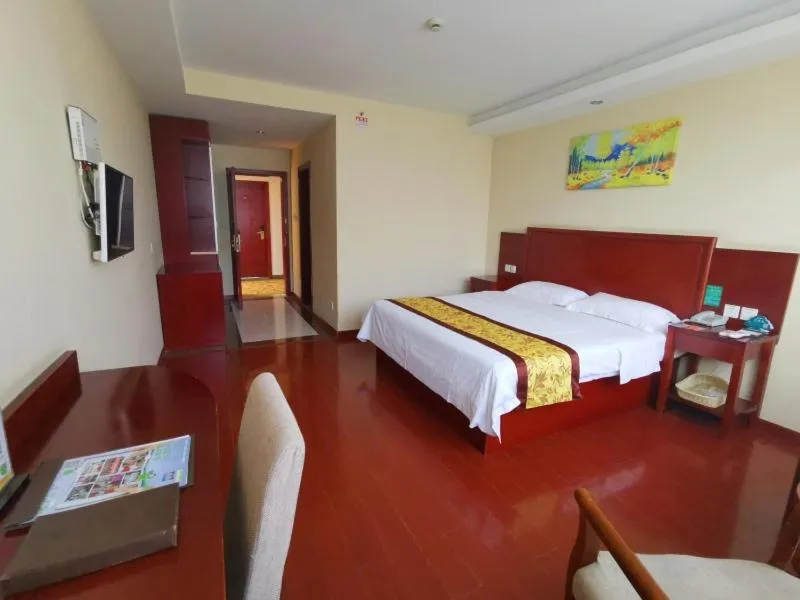 Bed in GreenTree Inn Jiangsu Suzhou Taicang Liuhe Passenger Station Express Hotel