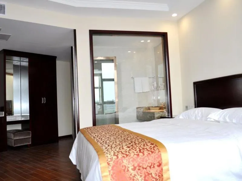 Bed in GreenTree Inn JiangSu HuaiAn University Town Science and Technology Avenue Business Hotel