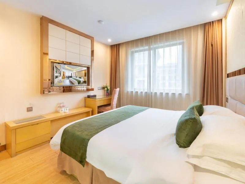 Bed in GreenTree Inn Zhejiang Jinhua Yiwu International Trade City Changchun Street Shell Hotel