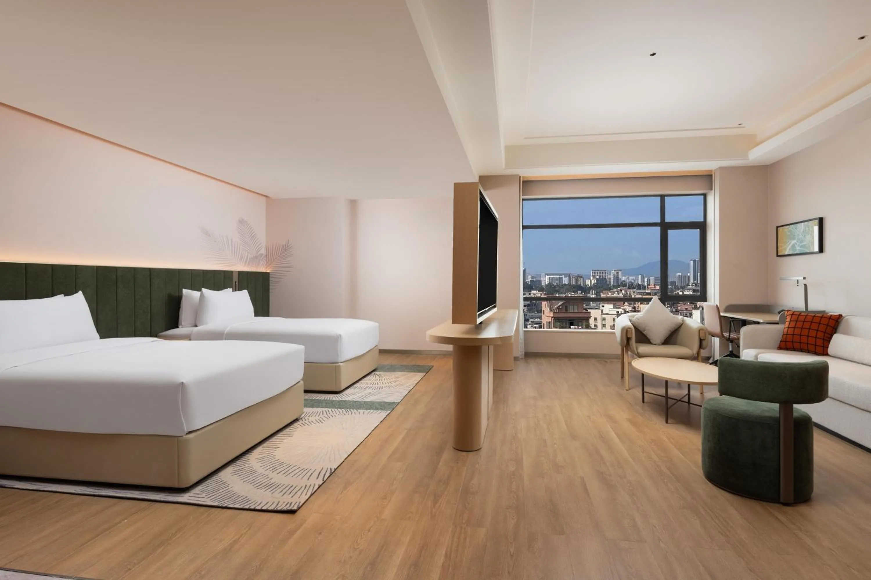 Premium Twin Room with Sofa Bed in Hilton Garden Inn Dongguan Wanjiang Jiangjing Road