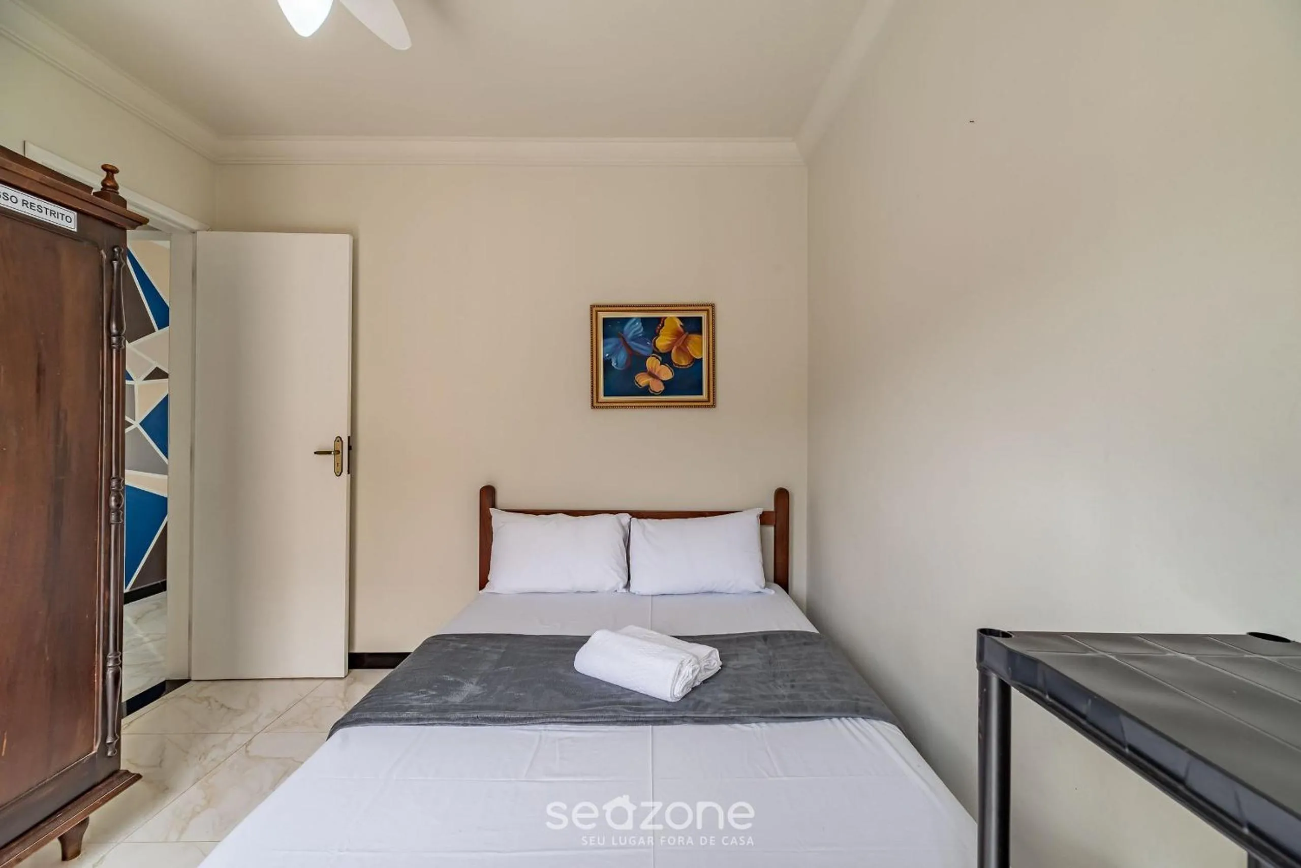 Bedroom, Bed in Apto 2Q a 260m da praia do Canto - Itapema RTL0302