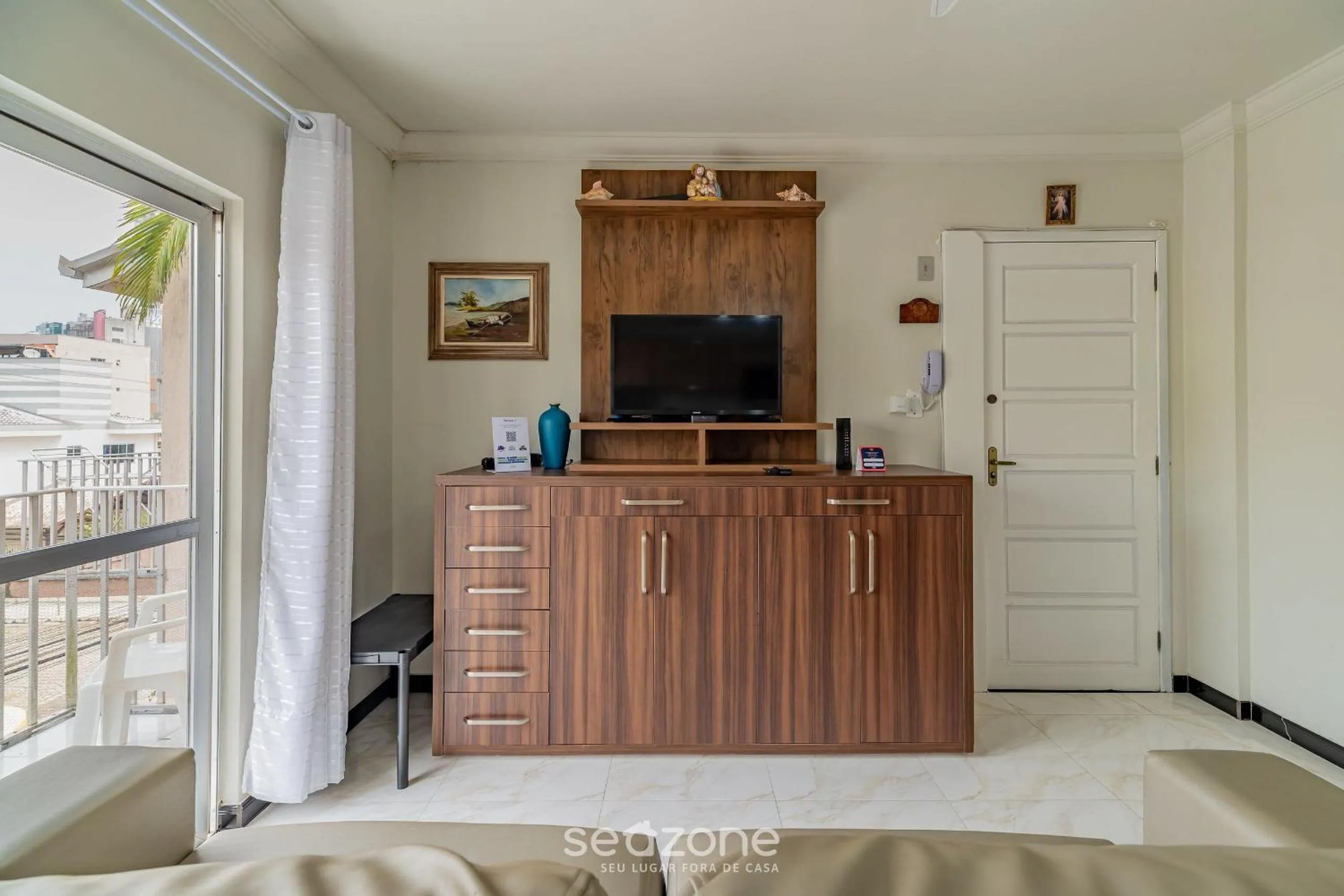 Living room in Apto 2Q a 260m da praia do Canto - Itapema RTL0302