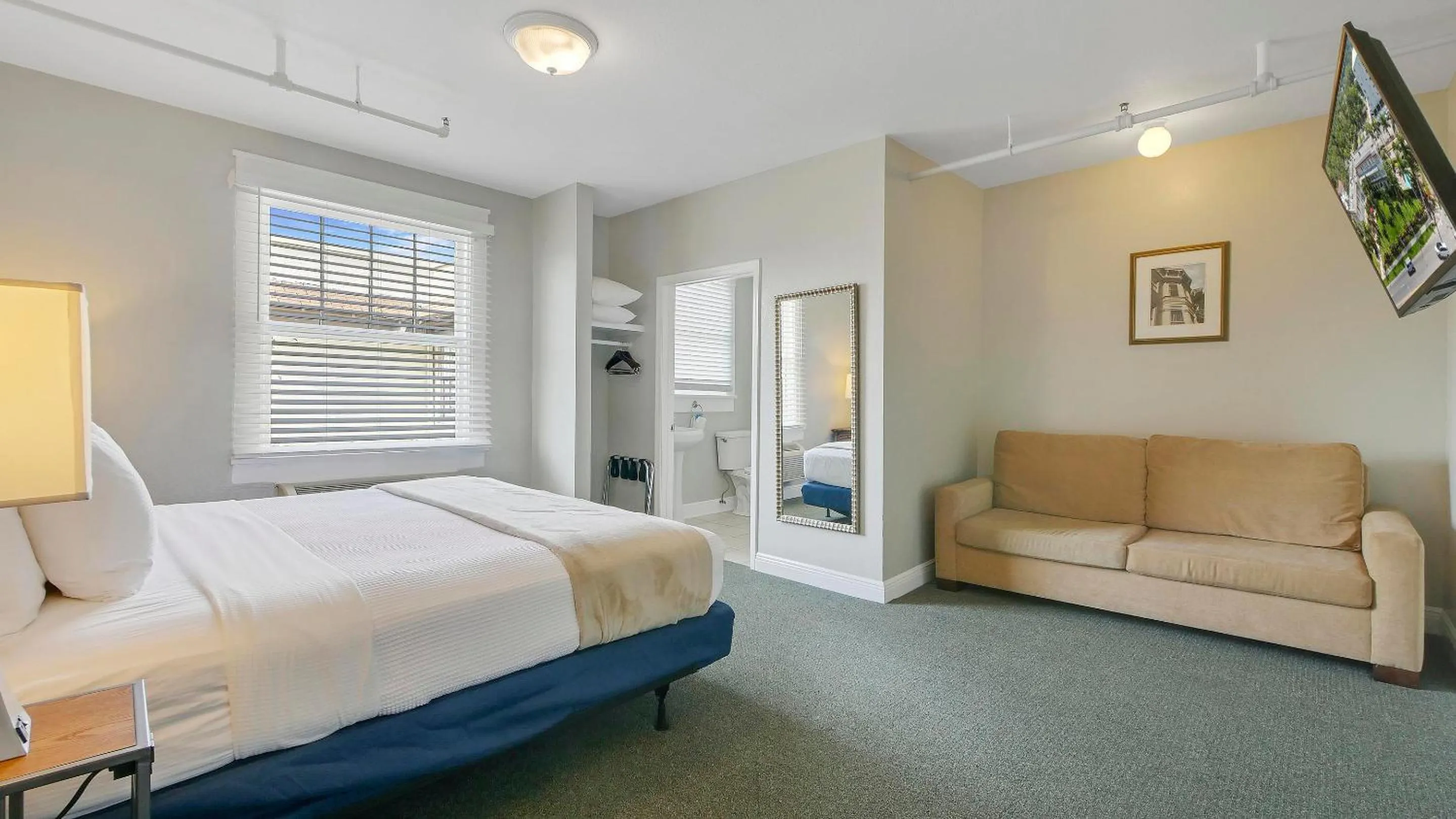 View (from property/room), Bed in Crystal Bay Historic Hotel