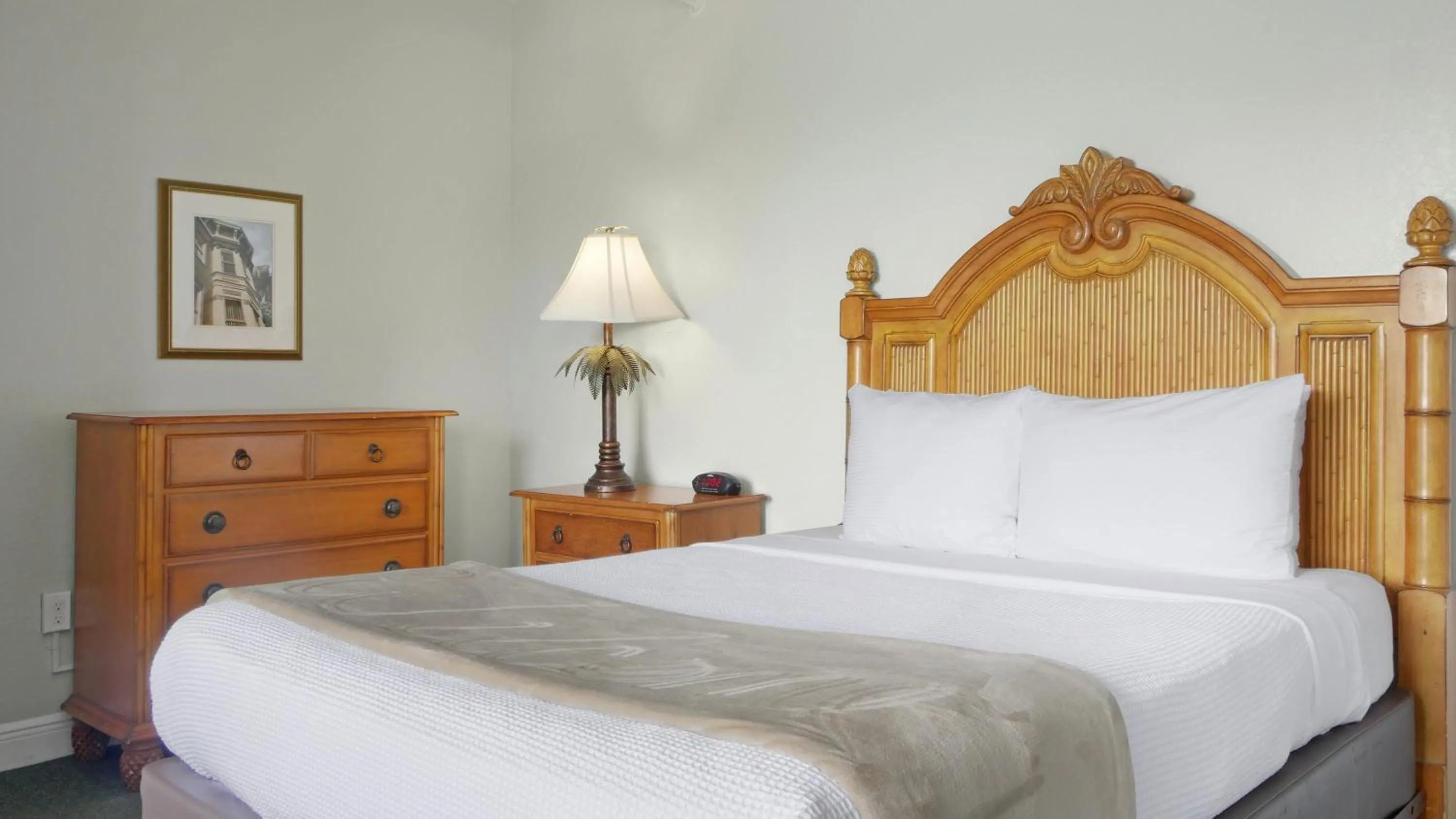 Bed in Crystal Bay Historic Hotel