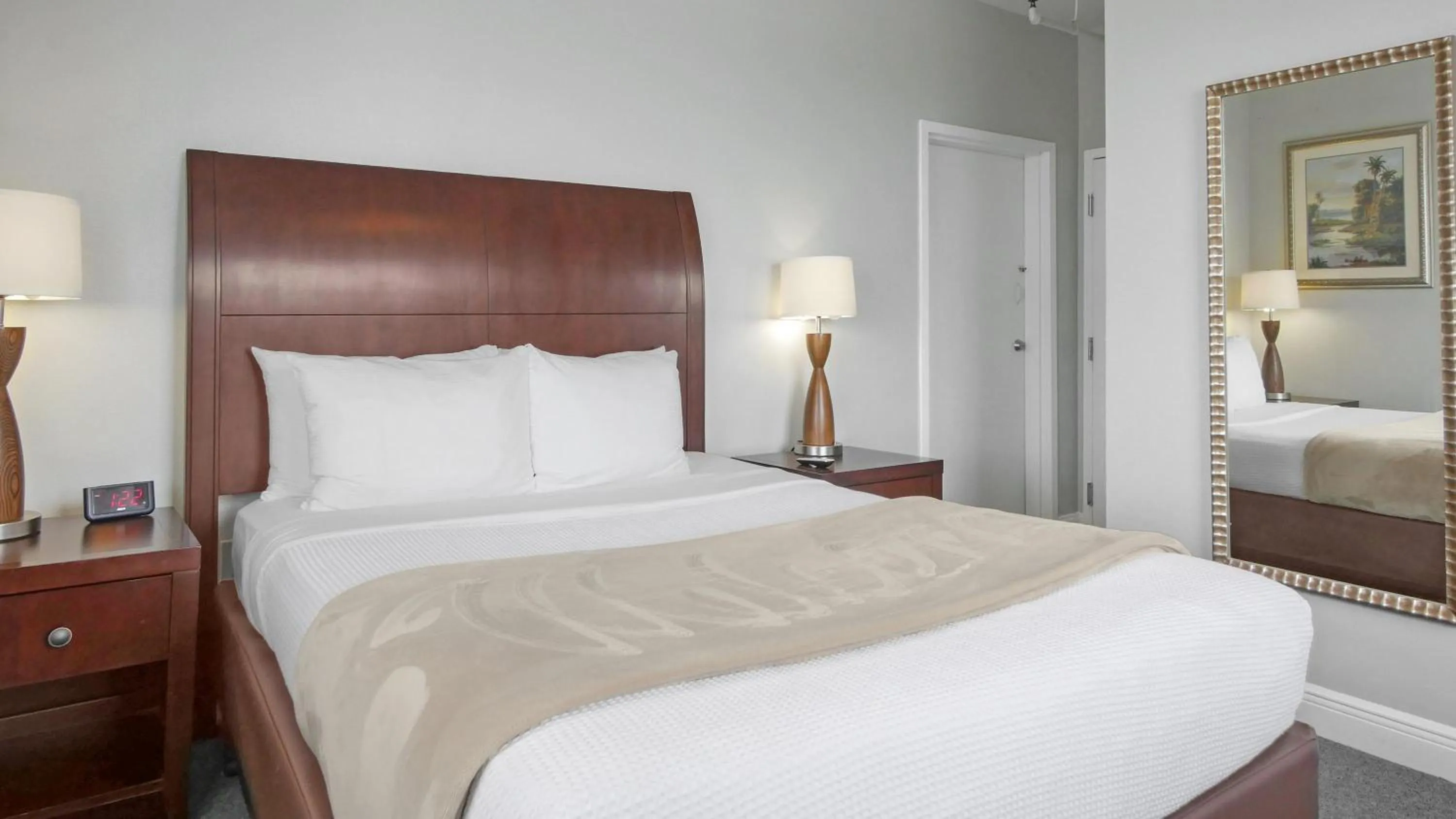 Bed in Crystal Bay Historic Hotel