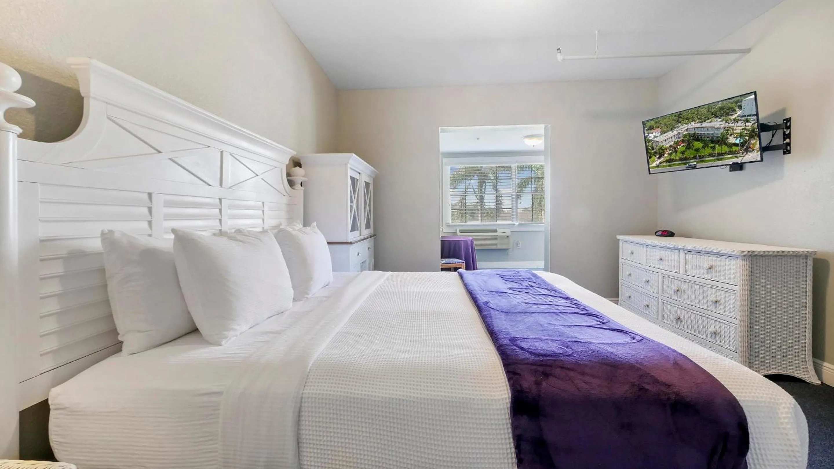 Bed in Crystal Bay Historic Hotel