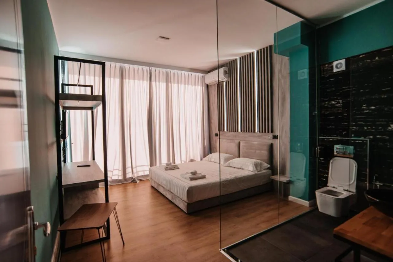 Bed in Hotel Zhironi