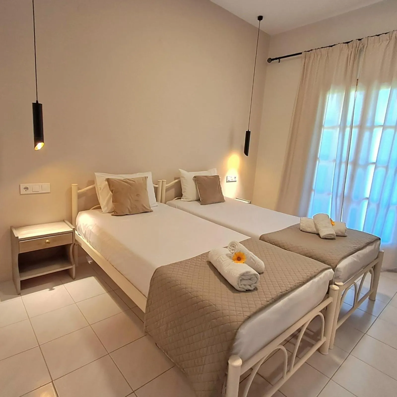 View (from property/room), Bed in Olga's Garden Apartments