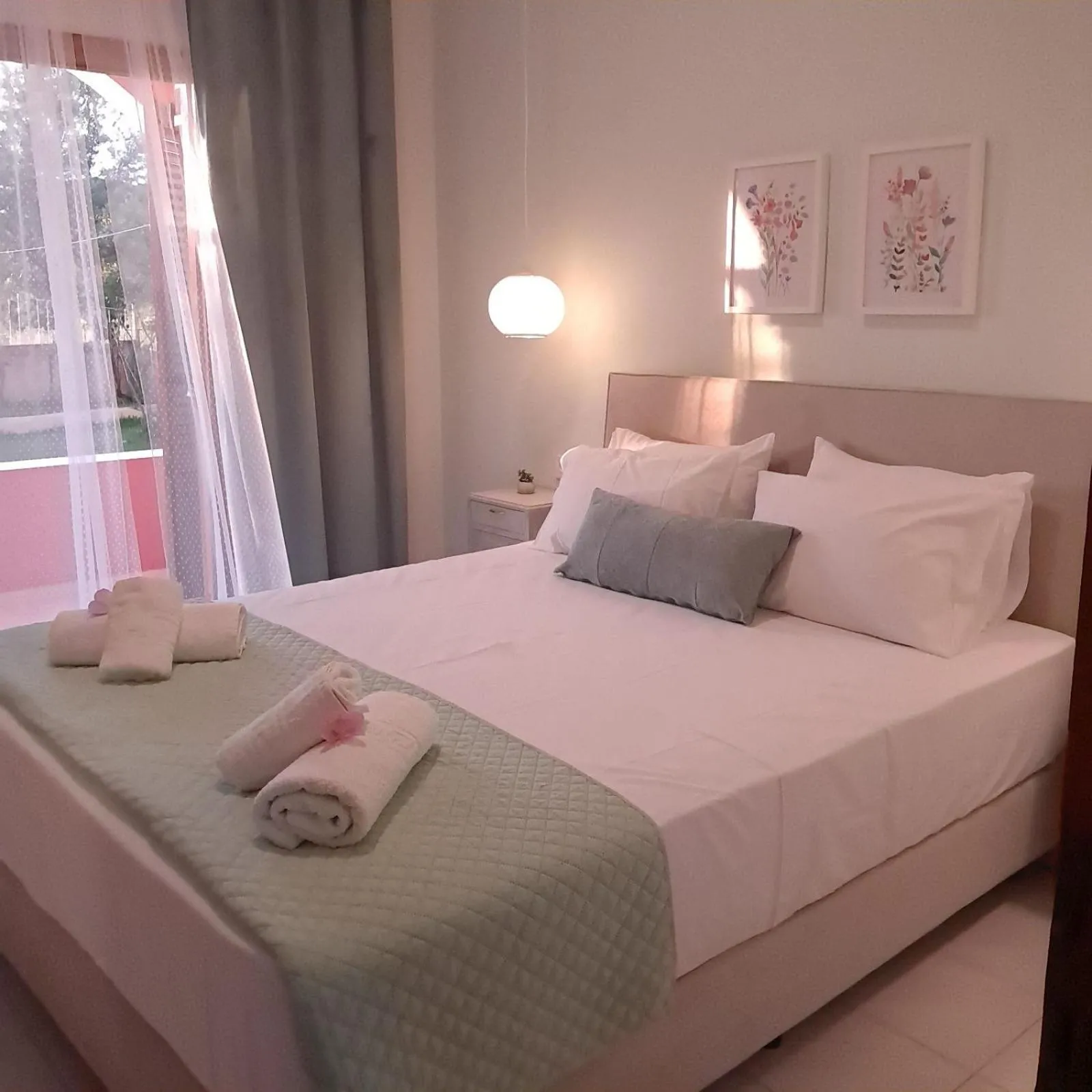 View (from property/room), Bed in Olga's Garden Apartments
