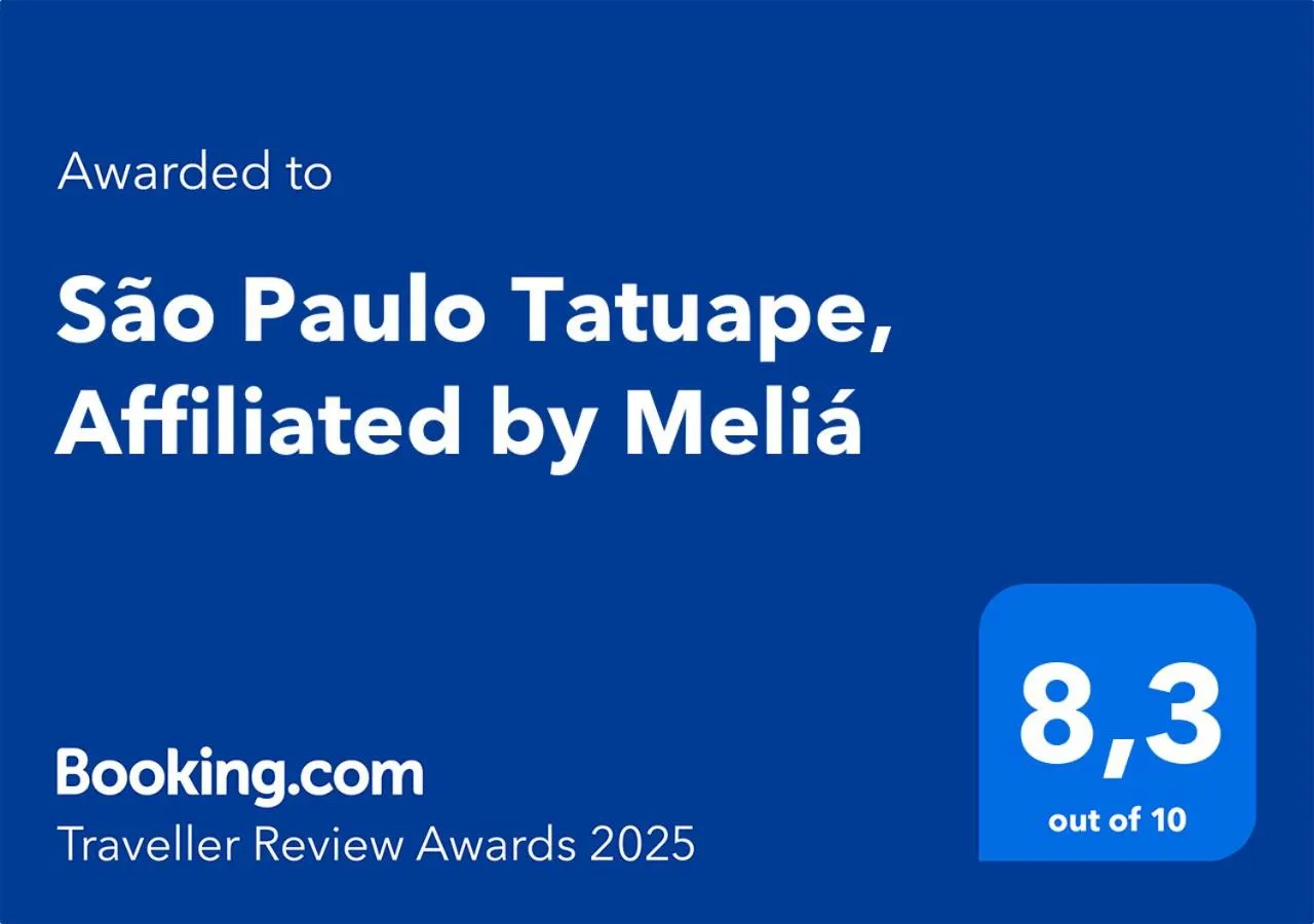 Certificate/Award in São Paulo Tatuape, Affiliated by Meliá