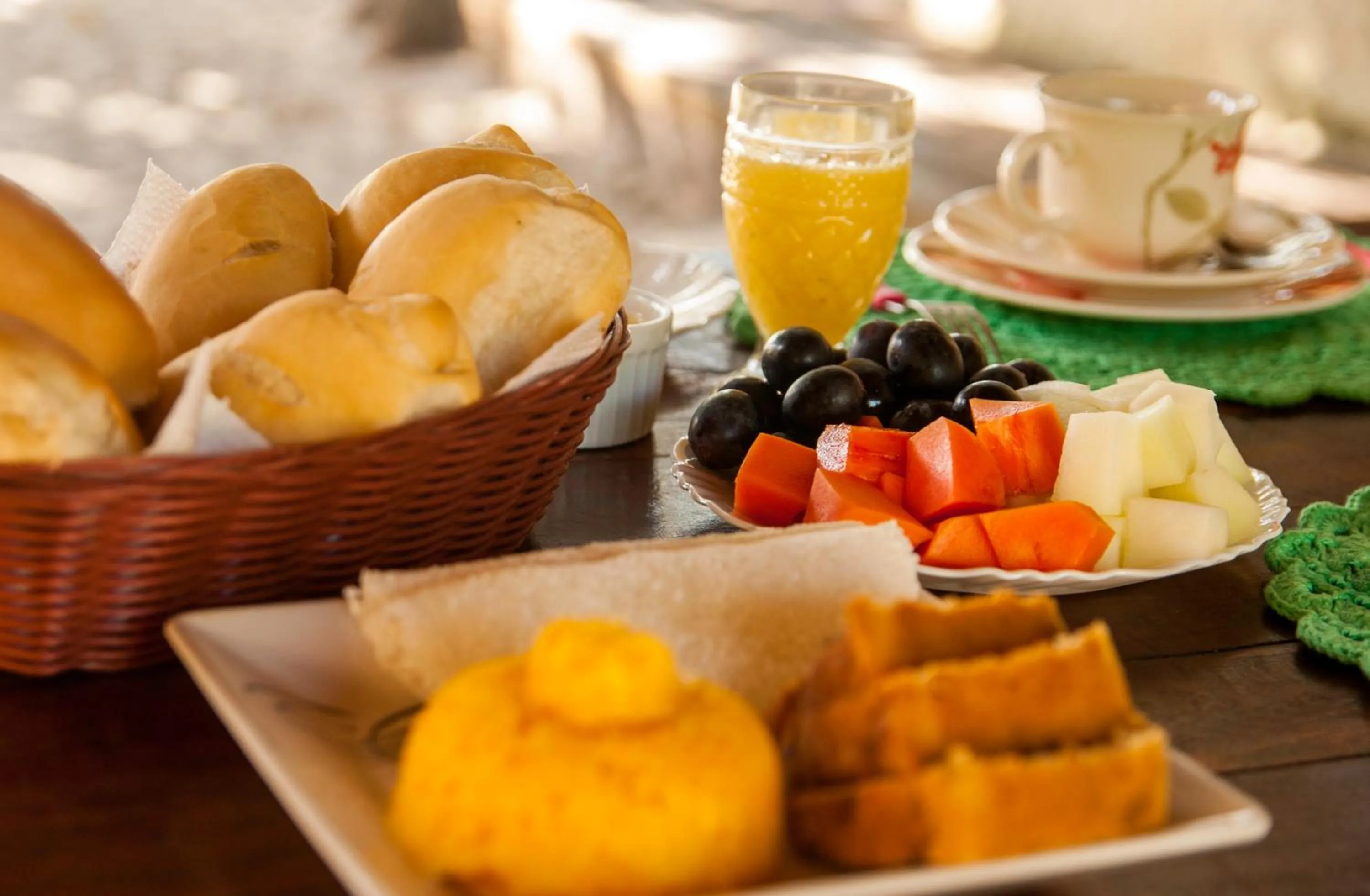 Continental breakfast in Pousada Flambaião