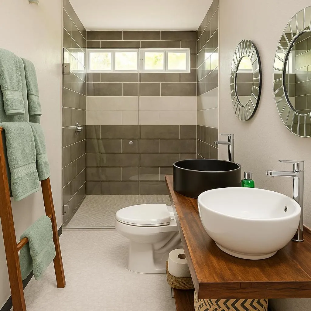 Bathroom in The Green Jungle & Tree House Caribe