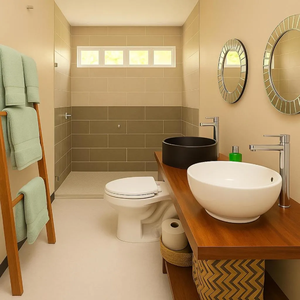 Bathroom in The Green Jungle & Tree House Caribe