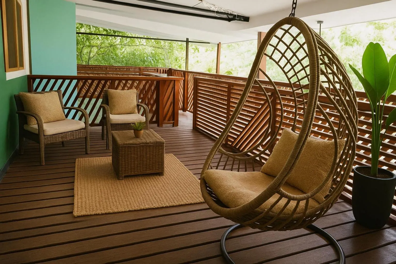 Balcony/Terrace in The Green Jungle & Tree House Caribe