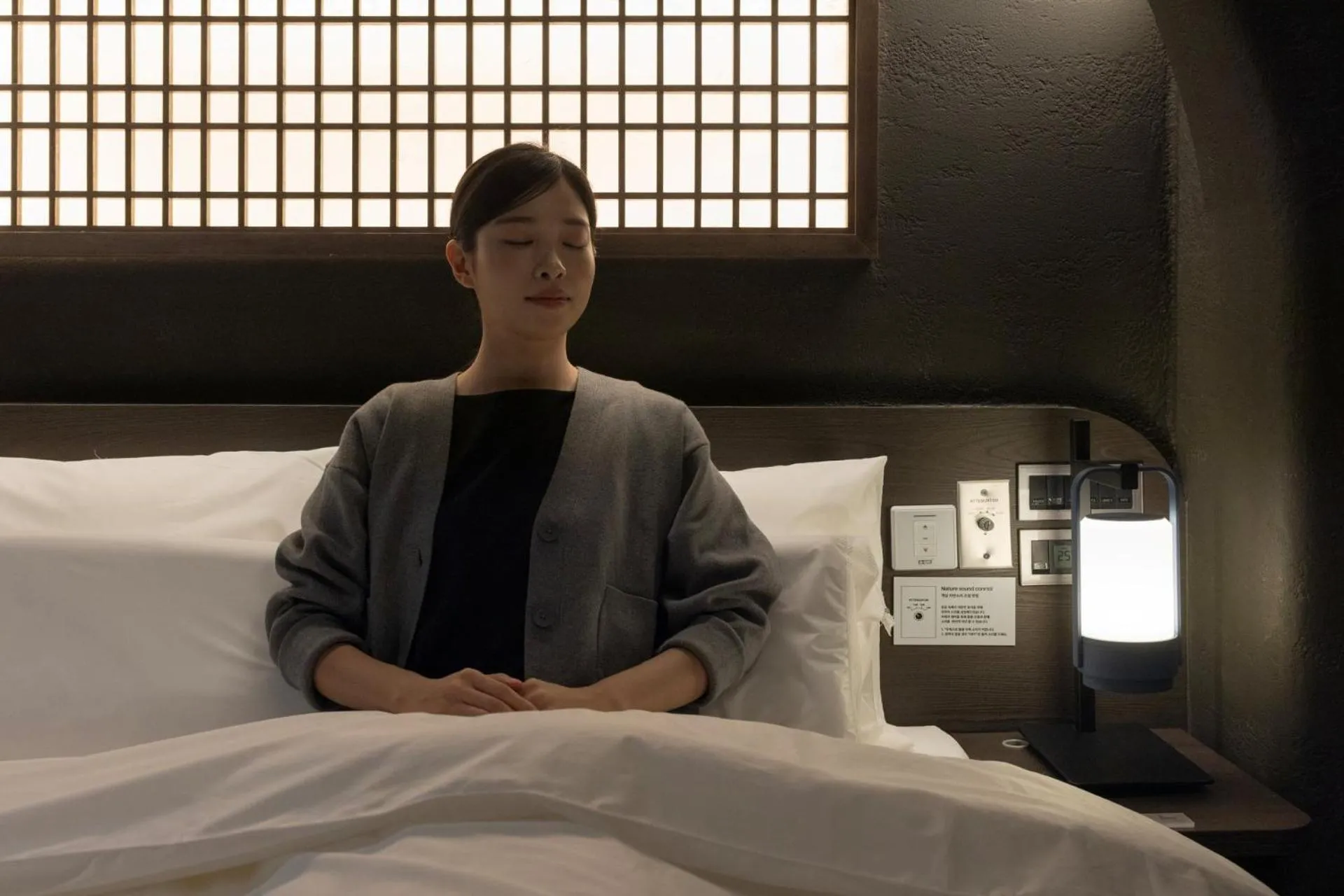 Decorative detail, Bed in Cave Ryokan Hotel by Anook Cheonan Terminal