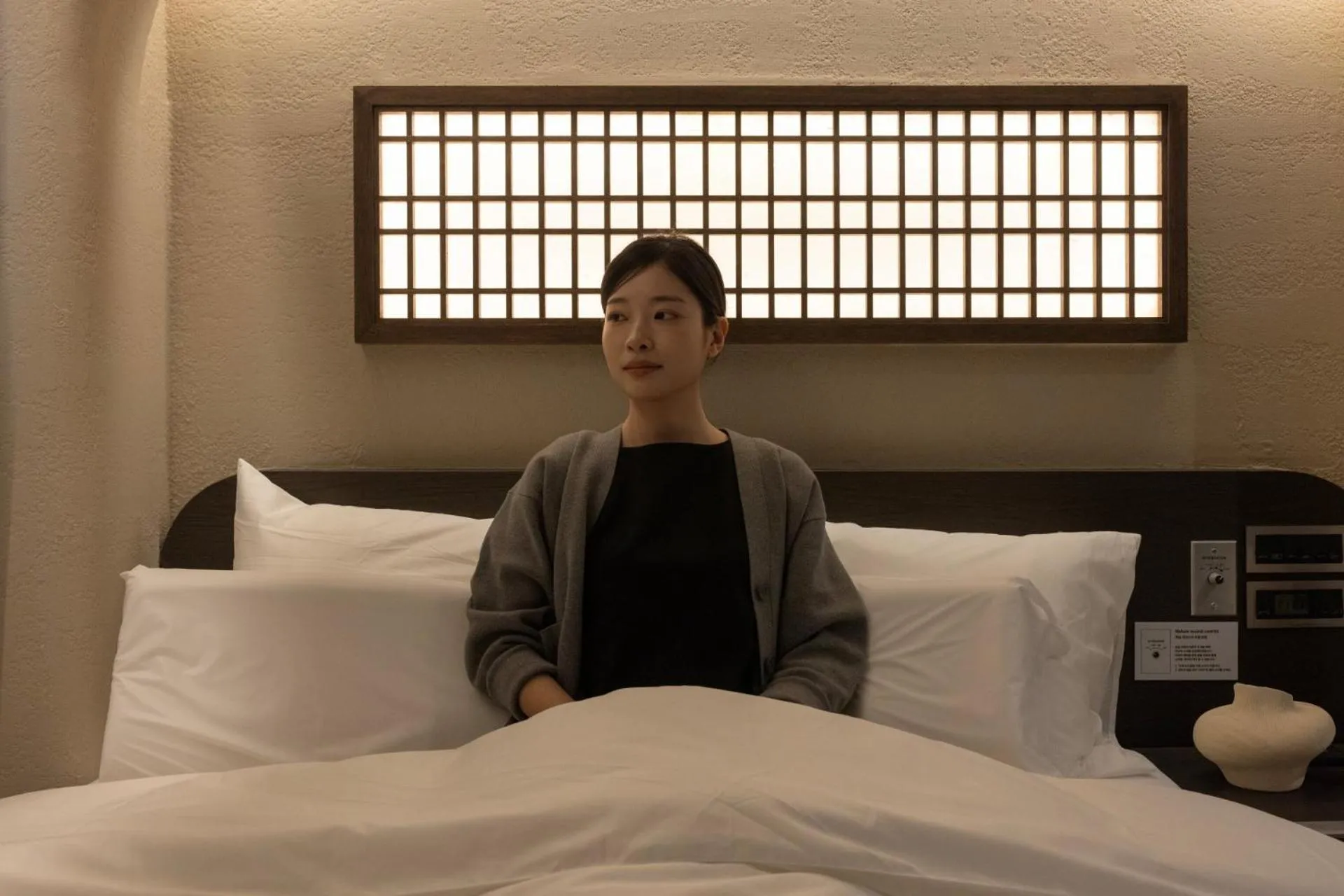 Decorative detail, Bed in Cave Ryokan Hotel by Anook Cheonan Terminal