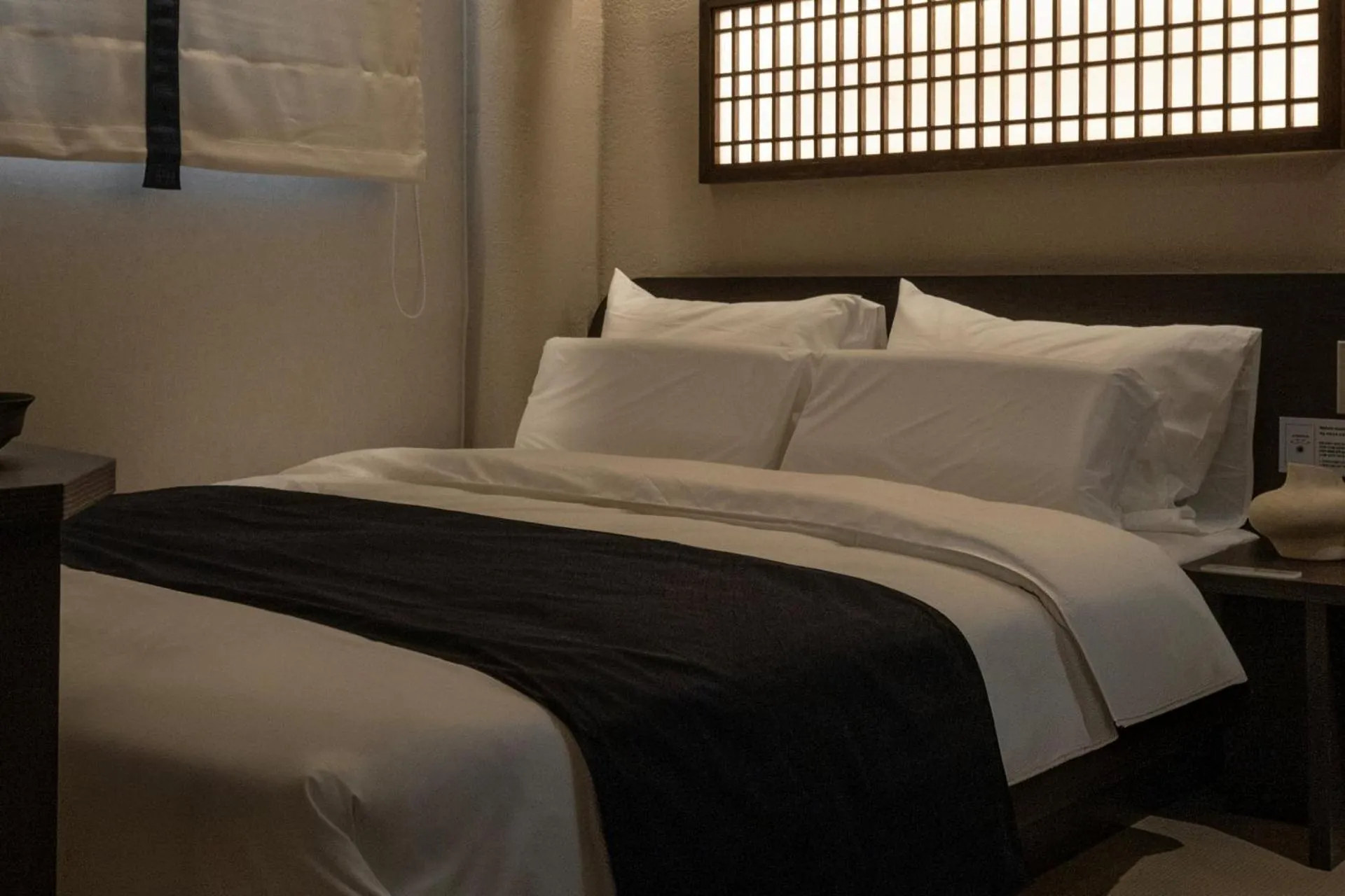 Decorative detail, Bed in Cave Ryokan Hotel by Anook Cheonan Terminal