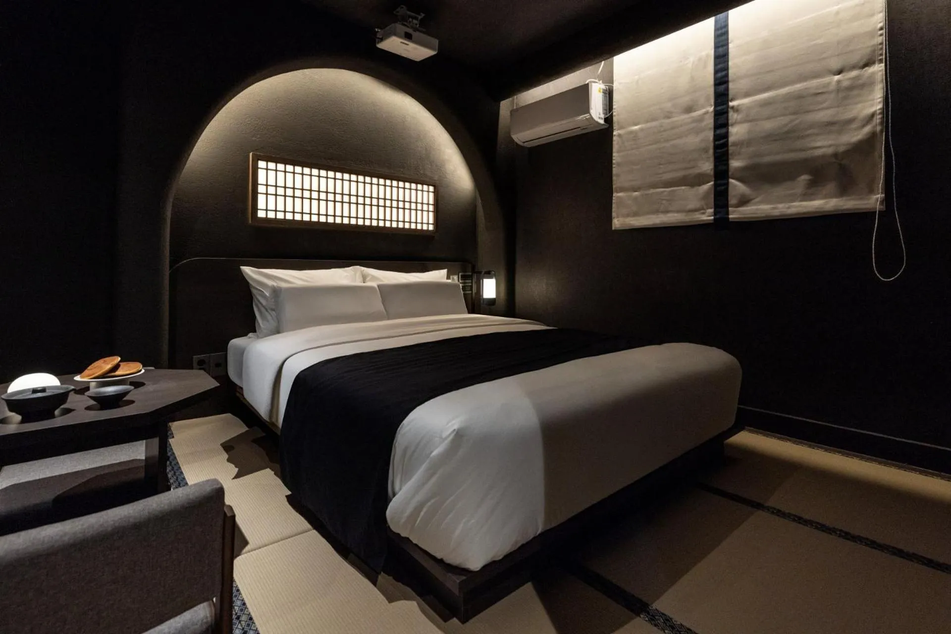 Decorative detail, Bed in Cave Ryokan Hotel by Anook Cheonan Terminal
