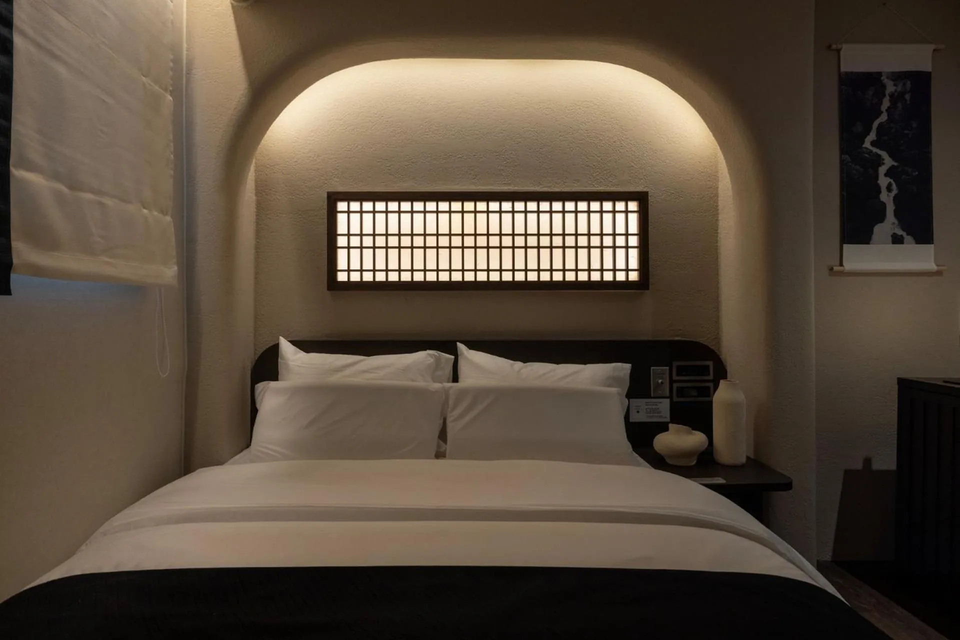 Decorative detail, Bed in Cave Ryokan Hotel by Anook Cheonan Terminal