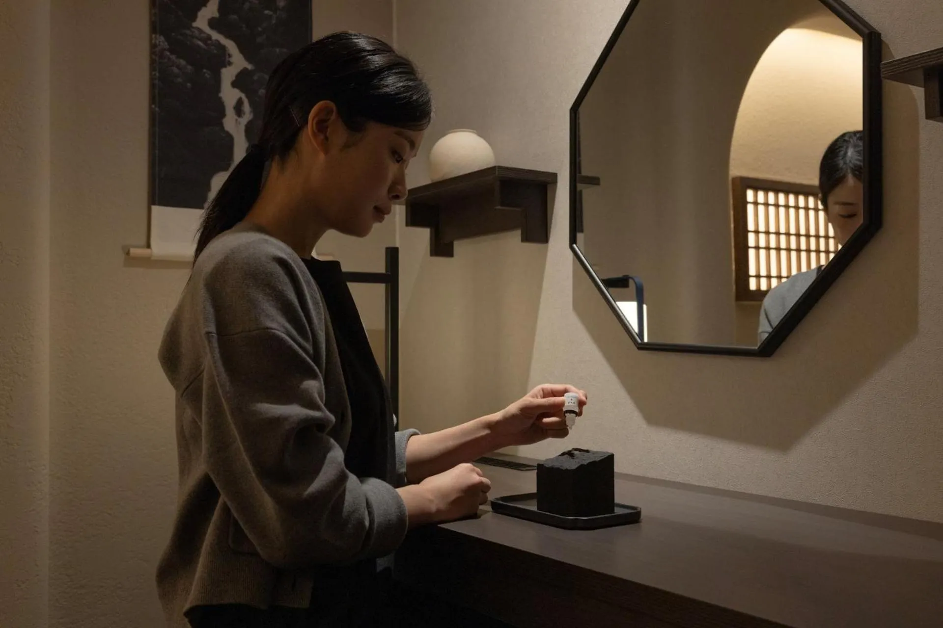 Decorative detail in Cave Ryokan Hotel by Anook Cheonan Terminal