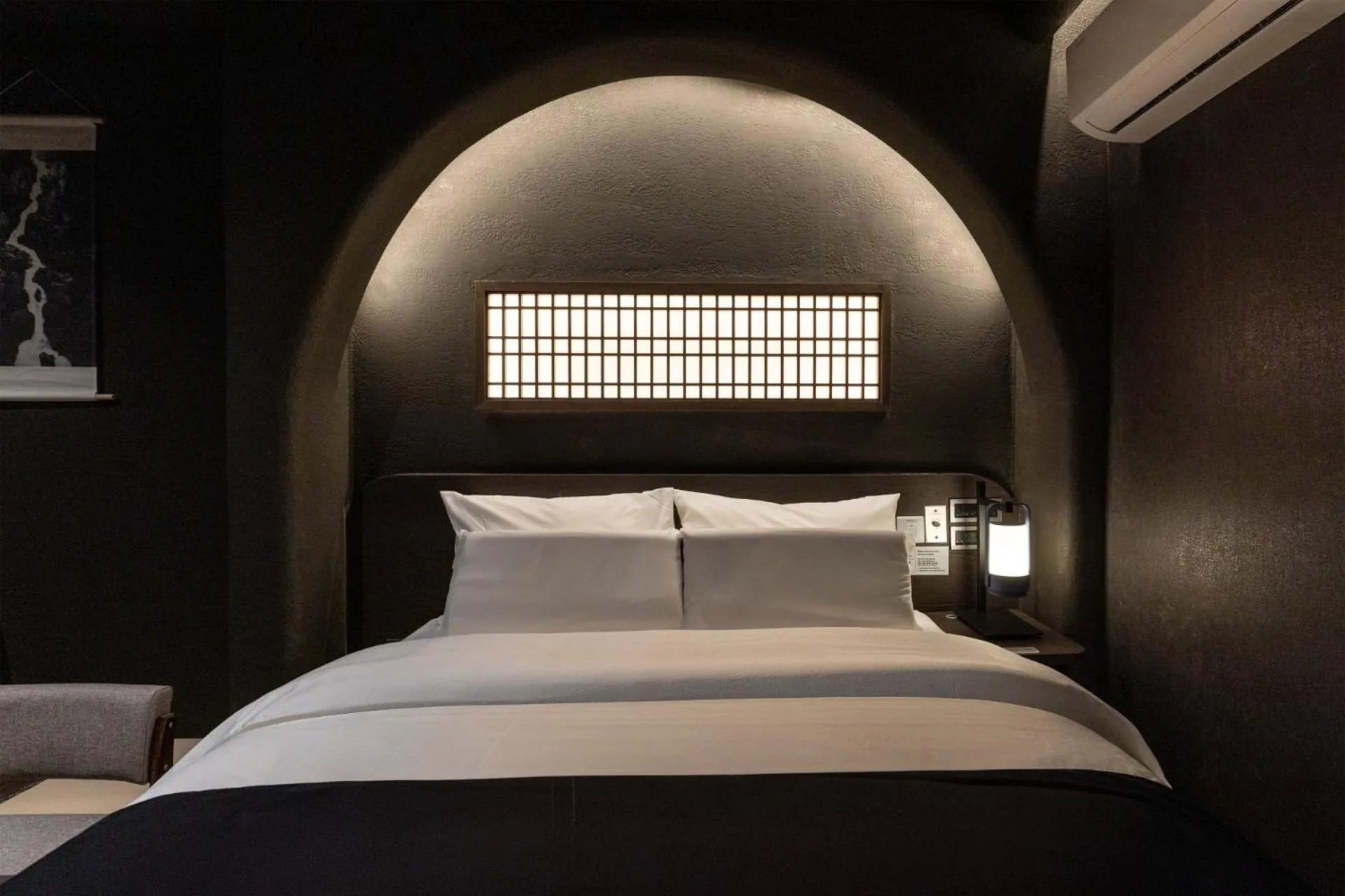 Decorative detail, Bed in Cave Ryokan Hotel by Anook Cheonan Terminal