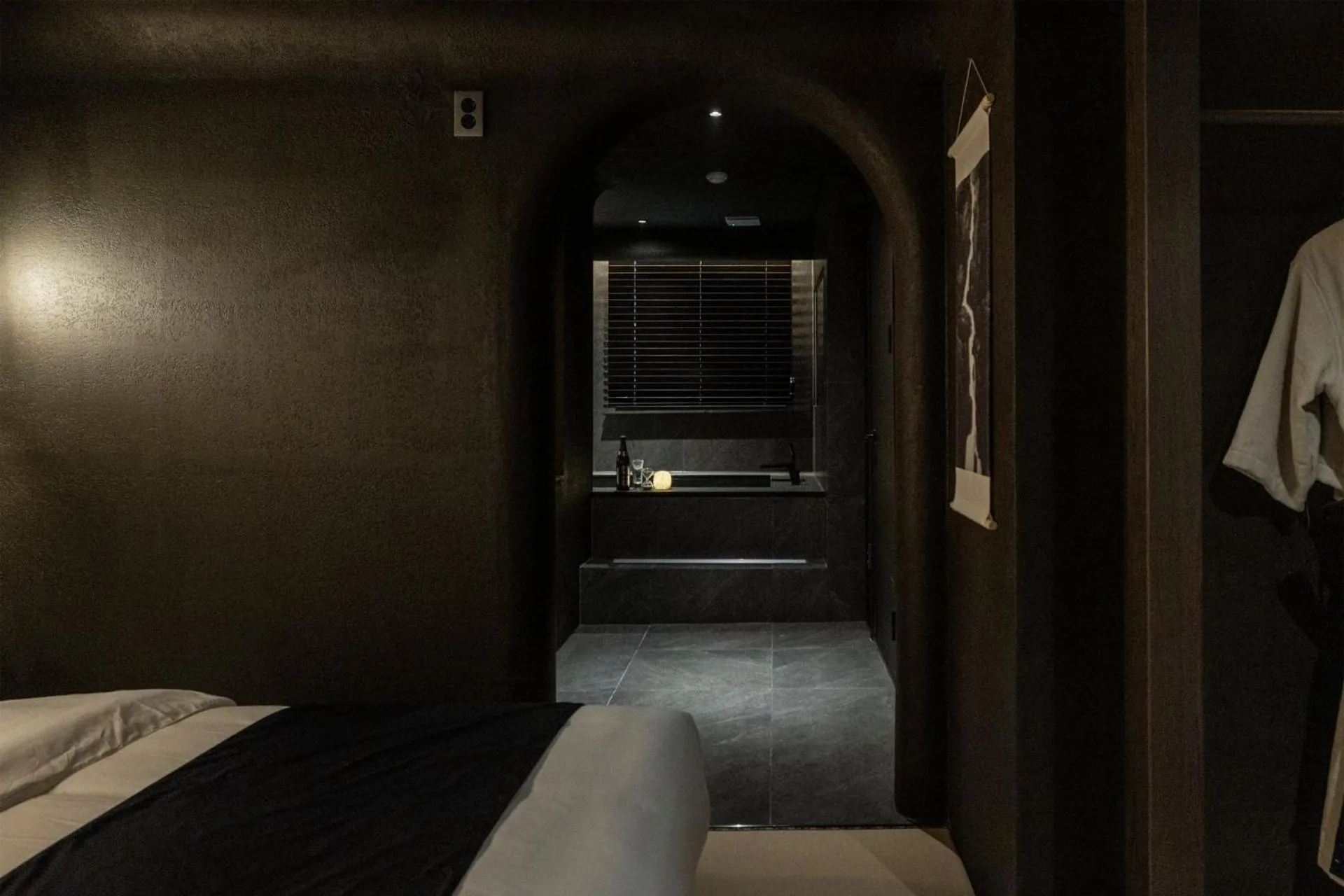Decorative detail, Bed in Cave Ryokan Hotel by Anook Cheonan Terminal