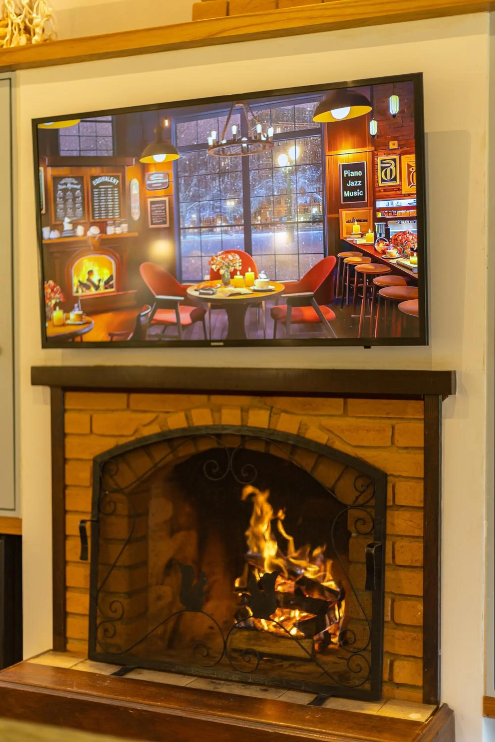 fireplace in Pousada & Spa Cantos e Contos