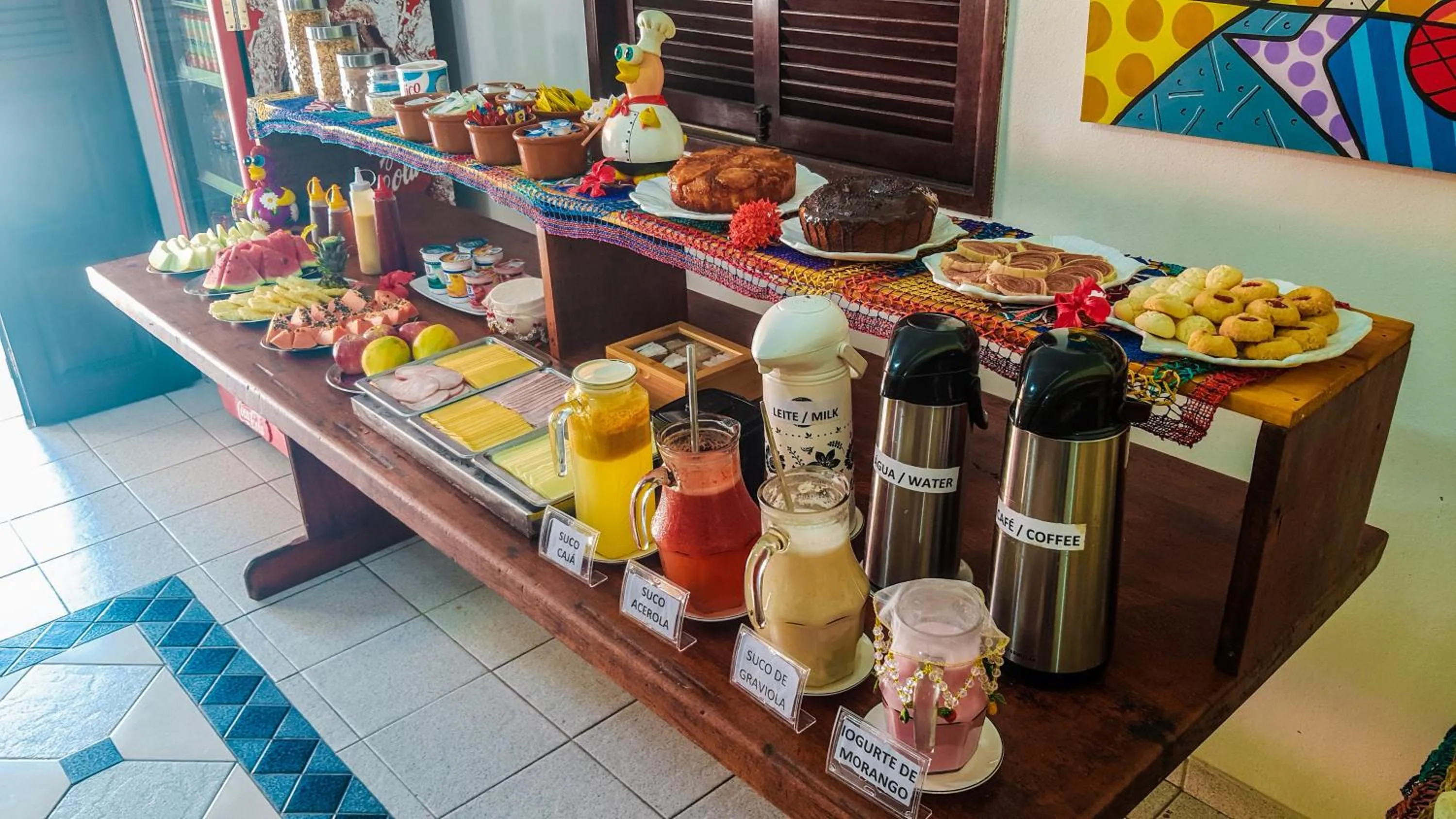 Continental breakfast in Pousada Uba-Rio Porto de Galinhas