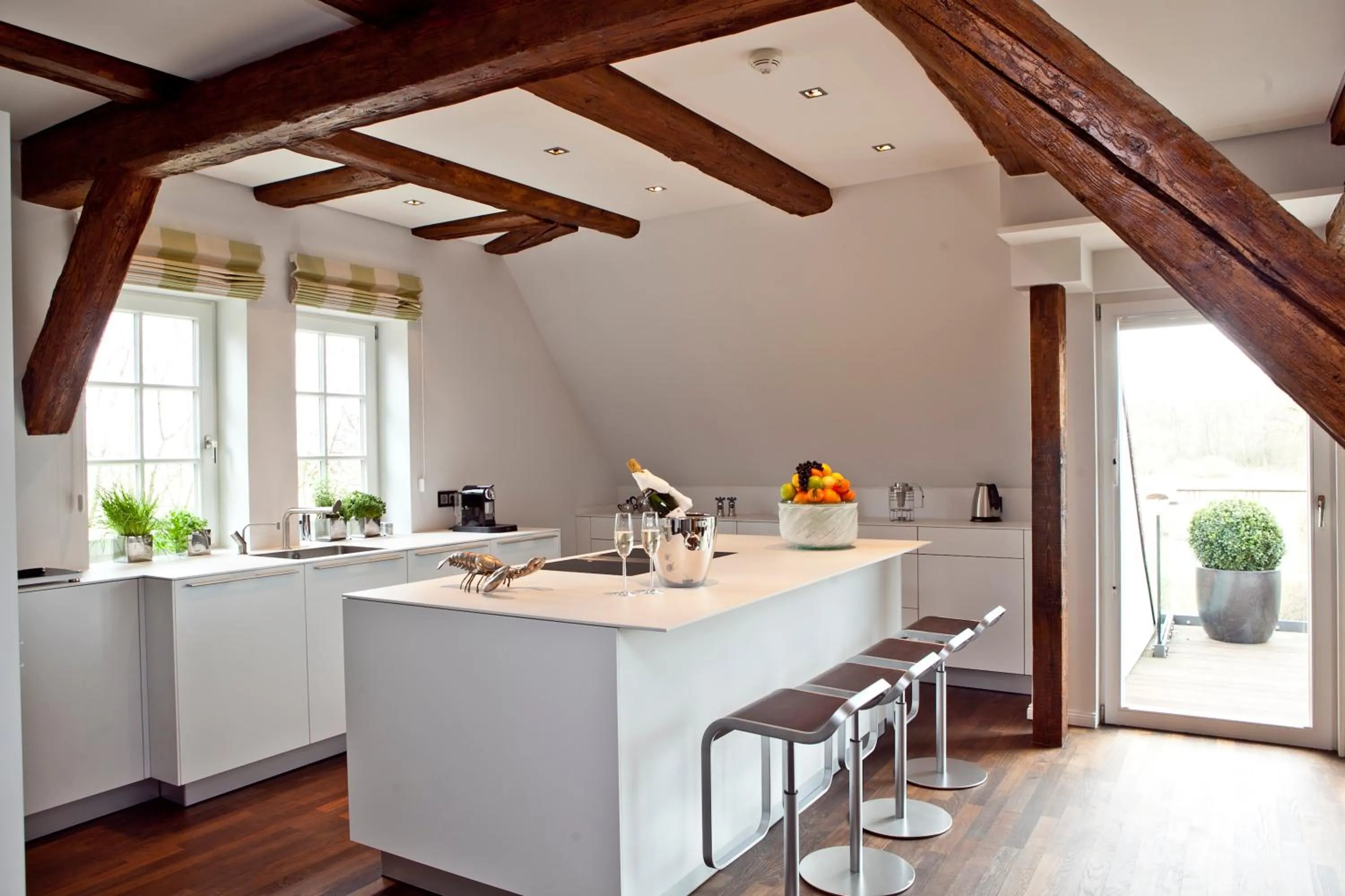 Kitchen or kitchenette in SCHLOSSRESIDENZ - Boutique Apartments & Hotel Suiten