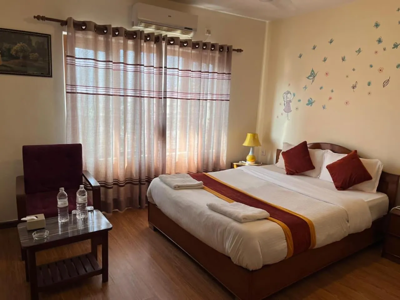 Bed in Hotel Pokhara View