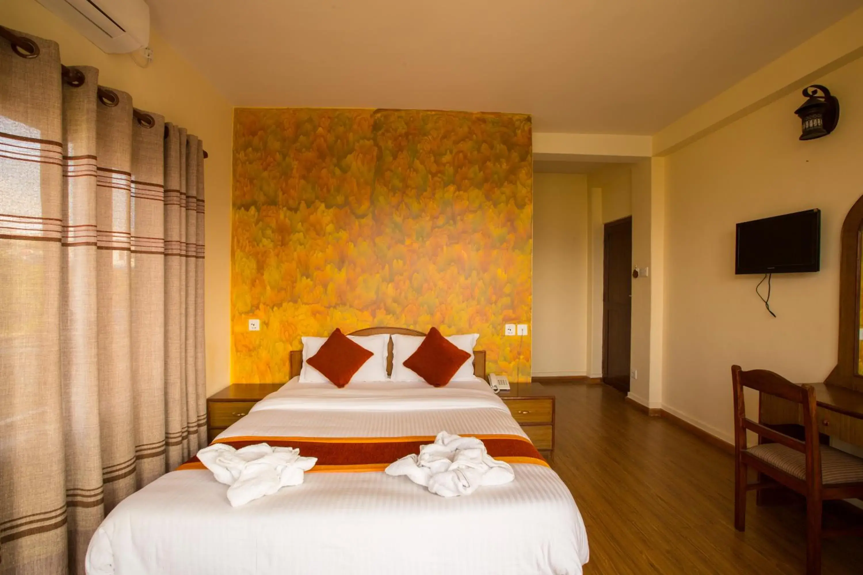 Deluxe Double Room with Balcony in Hotel Pokhara View Deluxe Double Room with Balcony in Hotel Pokhara View