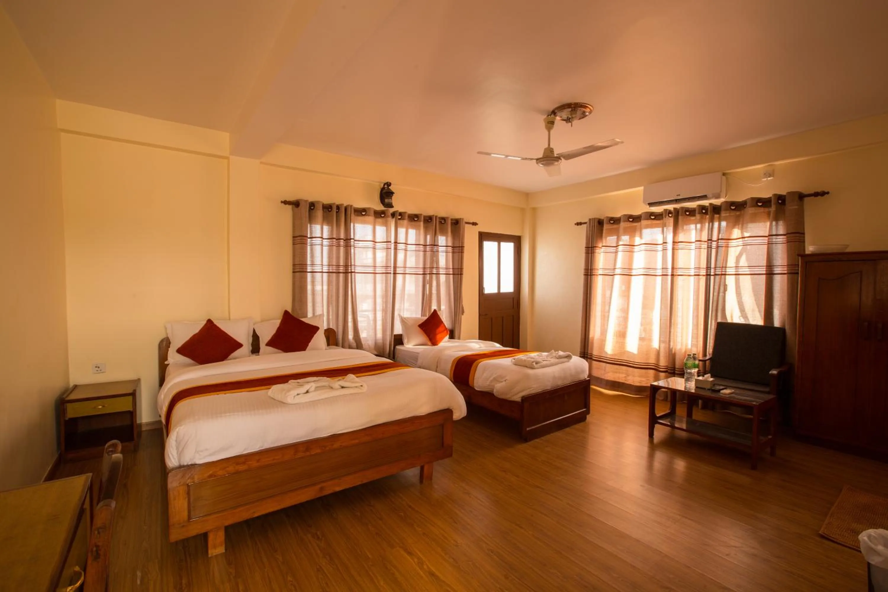 Bed in Hotel Pokhara View
