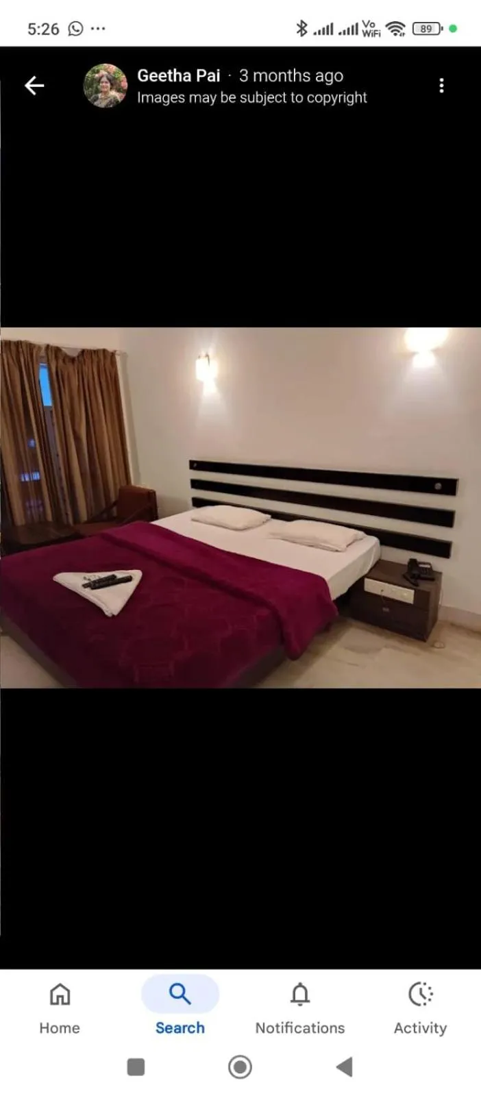Bed in Hotel Navaratna Palace