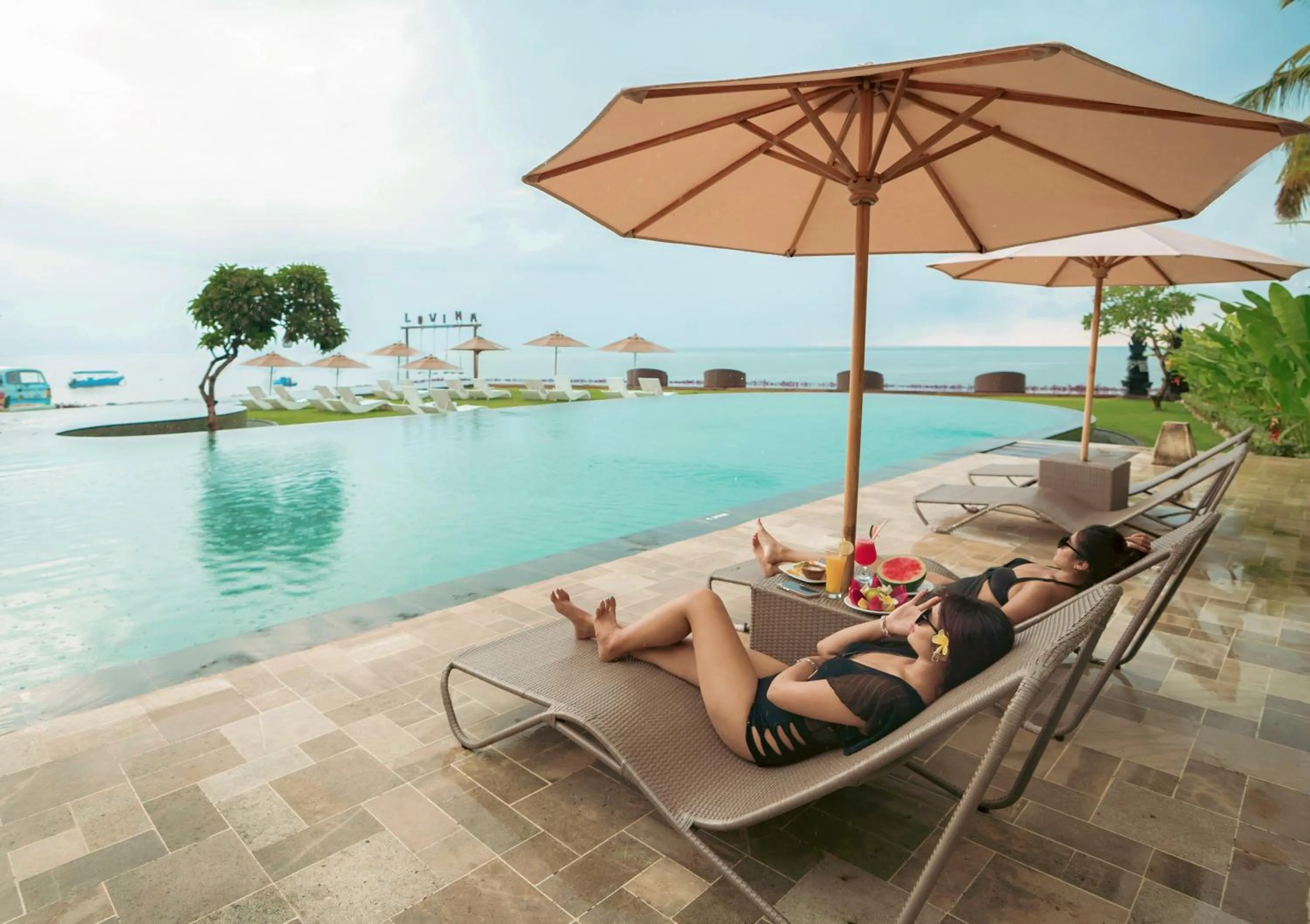 Pool view in Lovina Beach Club & Resort