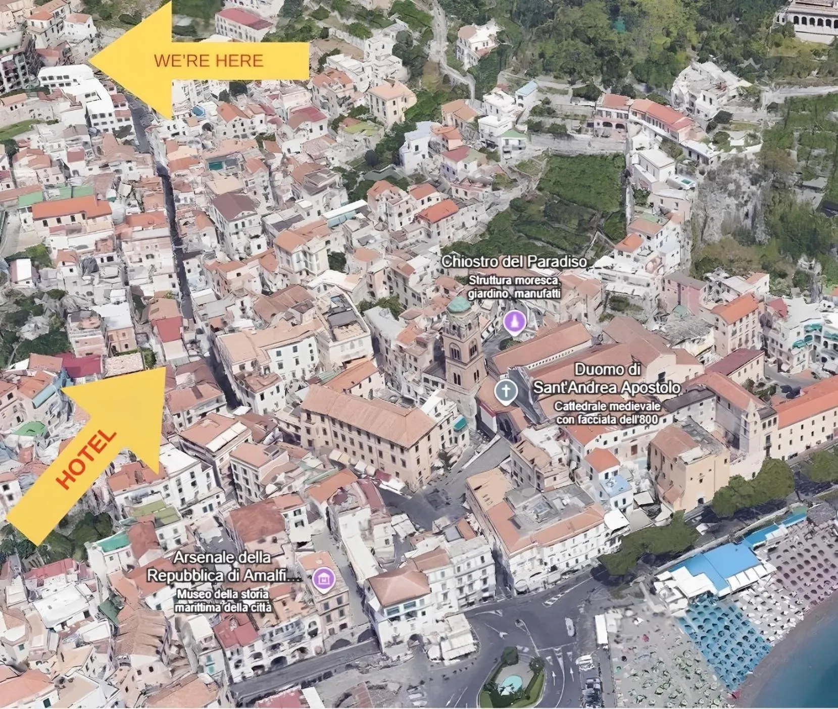 Property building in Hotel Antica Repubblica in Amalfi center at 100mt from the sea