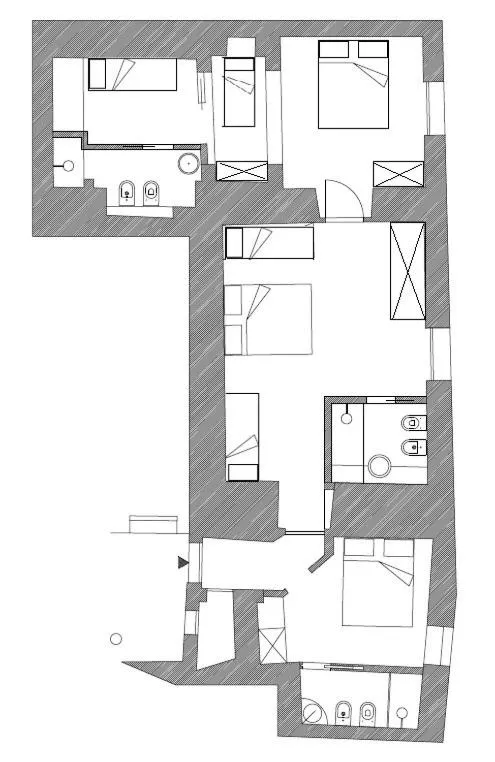 Bedroom in Hotel Antica Repubblica in Amalfi center at 100mt from the sea