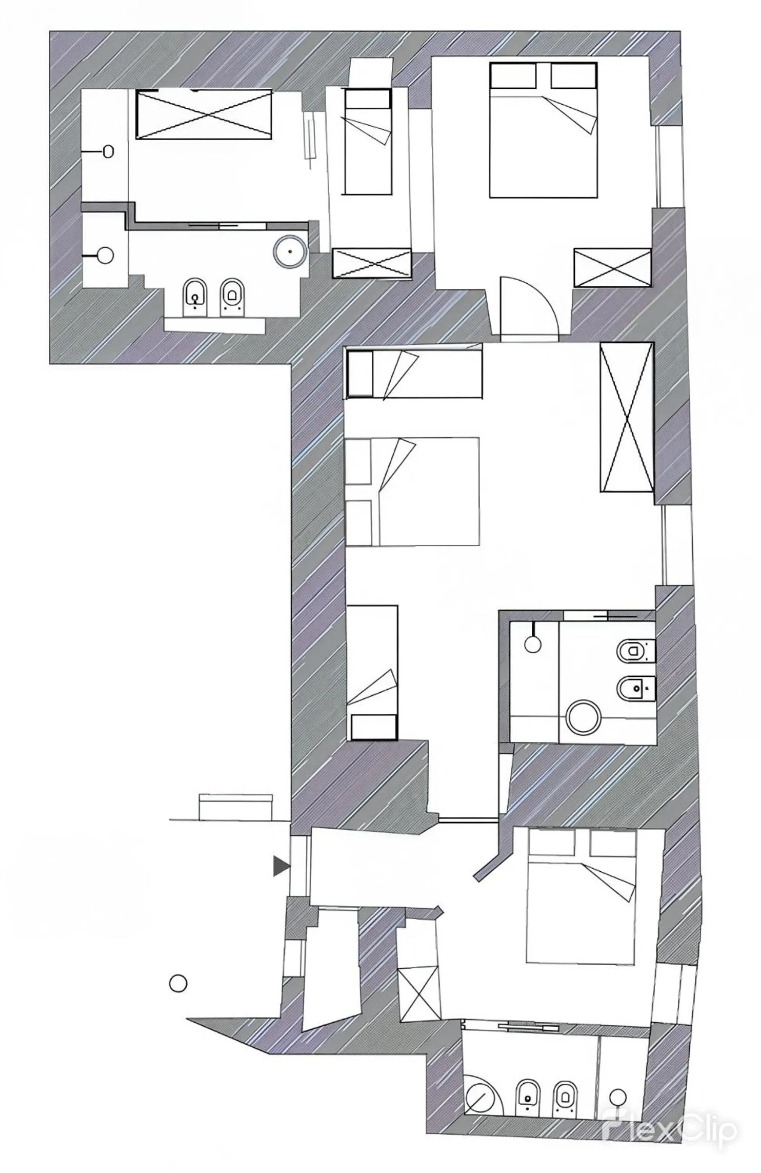 Bedroom in Hotel Antica Repubblica in Amalfi center at 100mt from the sea