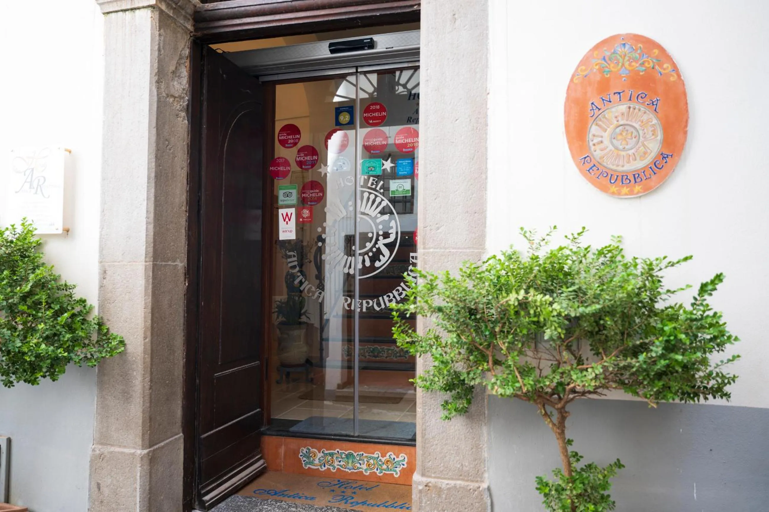 Facade/entrance in Hotel Antica Repubblica in Amalfi center at 100mt from the sea