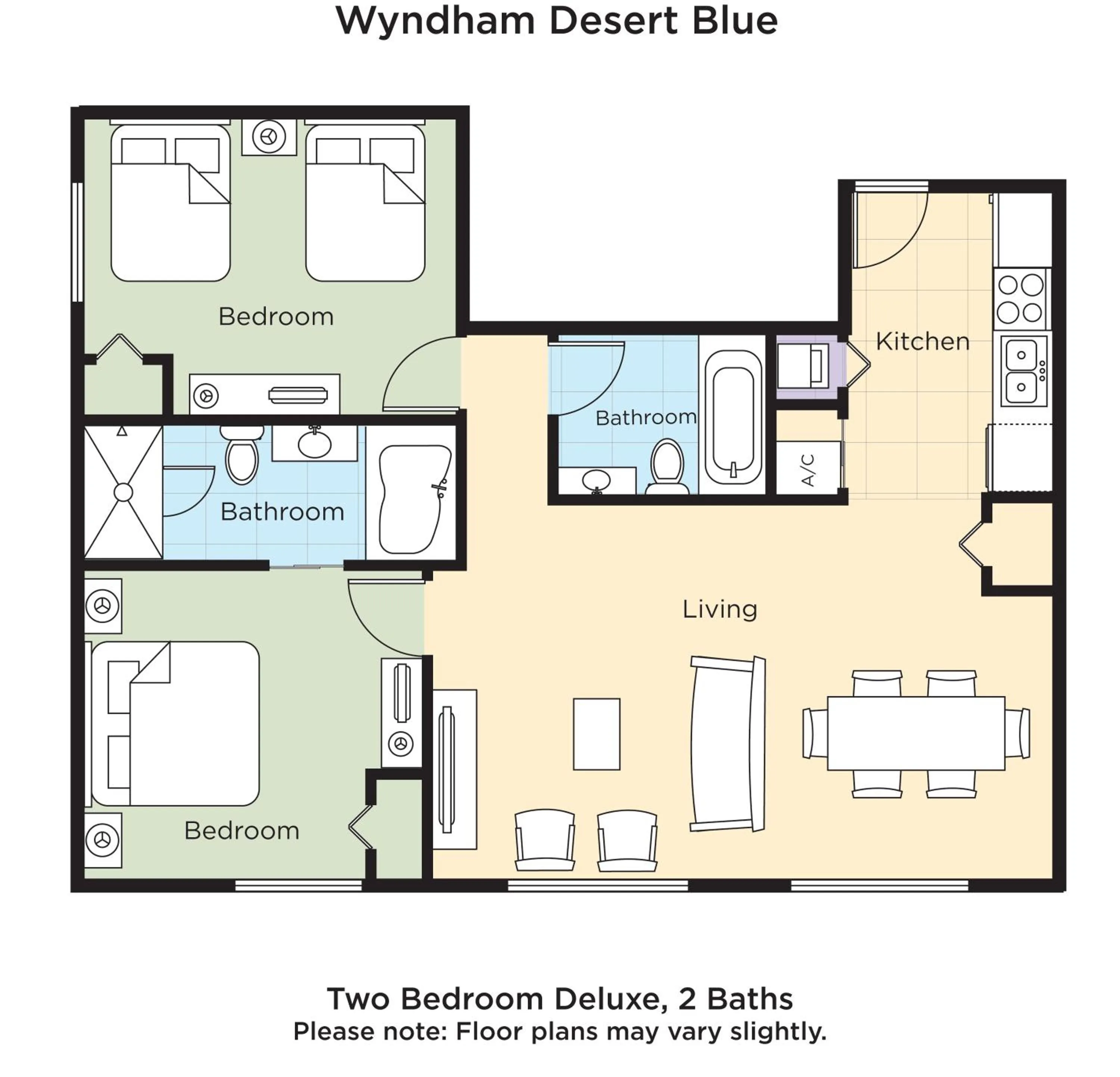 Floor plan in Club Wyndham Desert Blue
