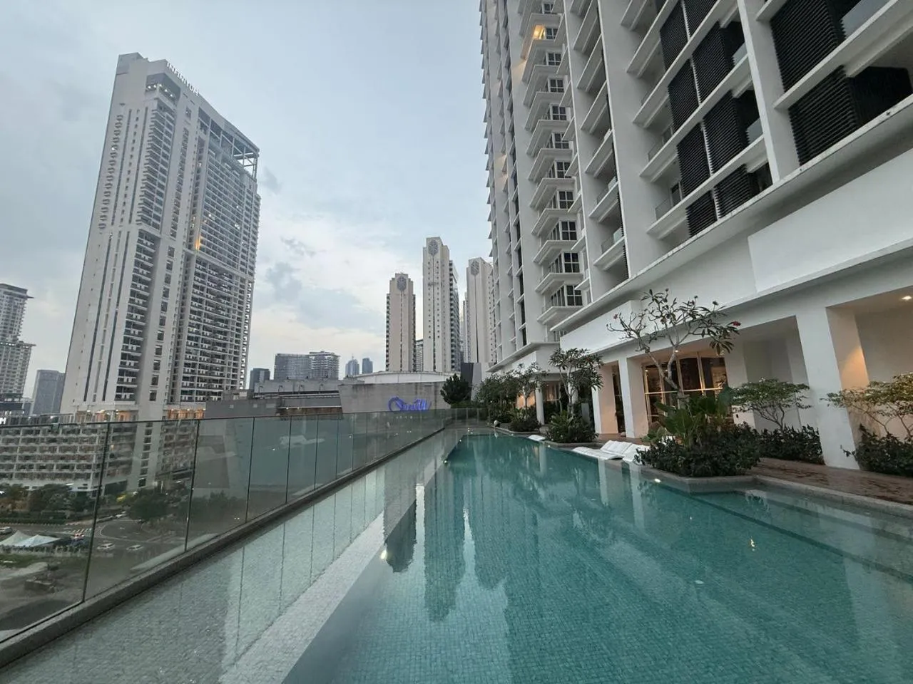 Pool view in Quill Luxury Suites KLCC
